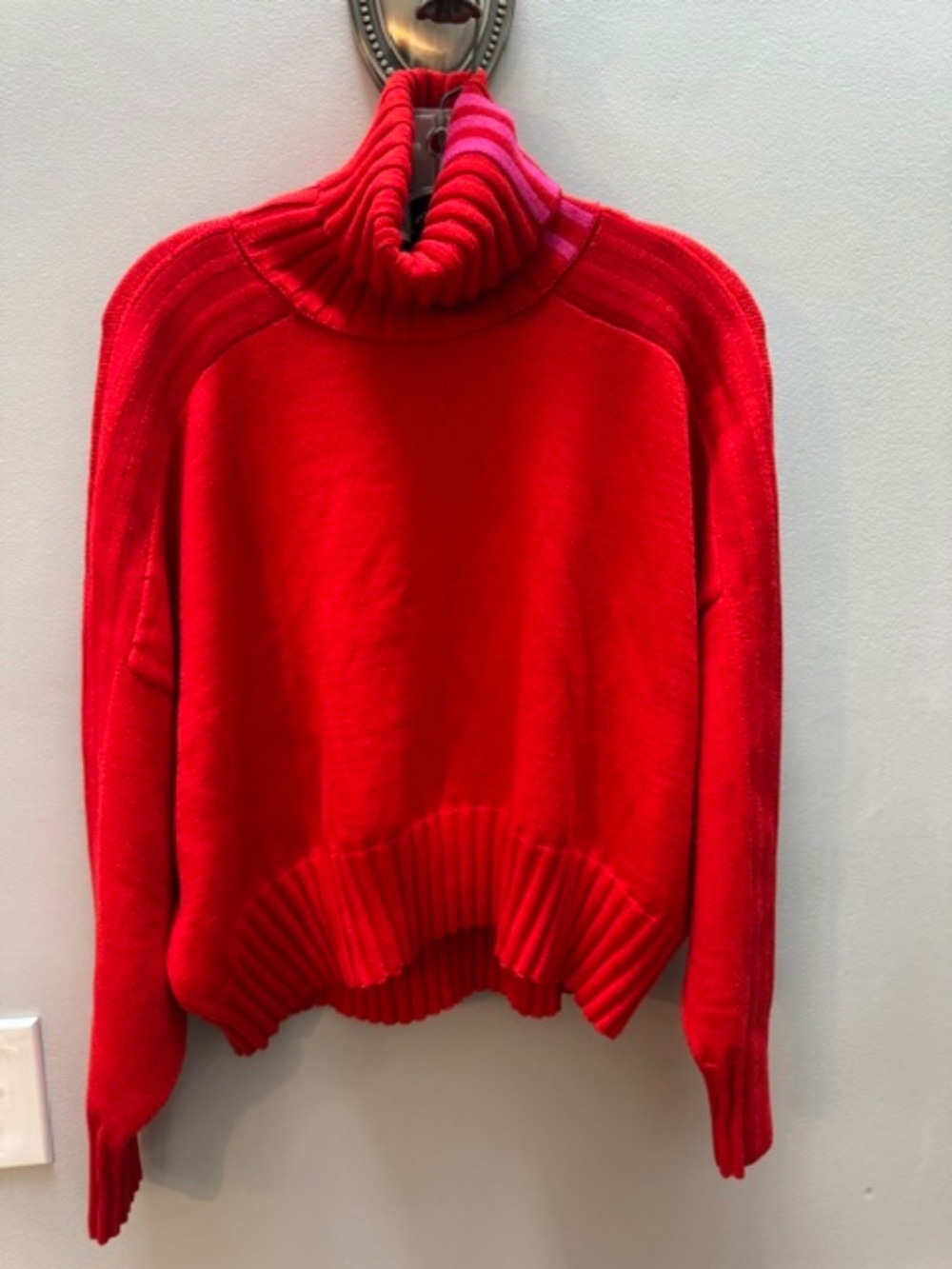 NWT Adidas x IVY PARK Red Cropped Oversized Turtleneck Knit Sweater, M